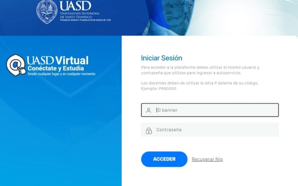 Uasd Virtual acceder a la plataforma