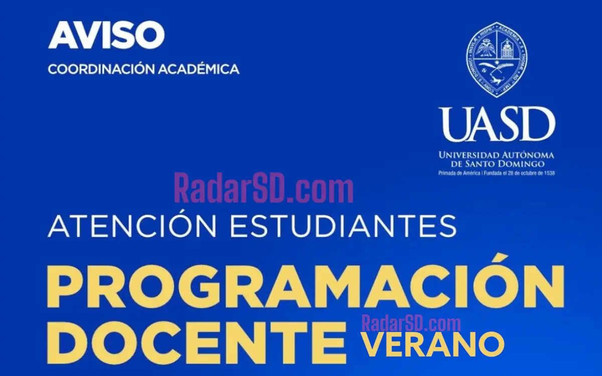 UASD PROGRAMACIÓN DOCENTE VERANO 2024 » RadarSD