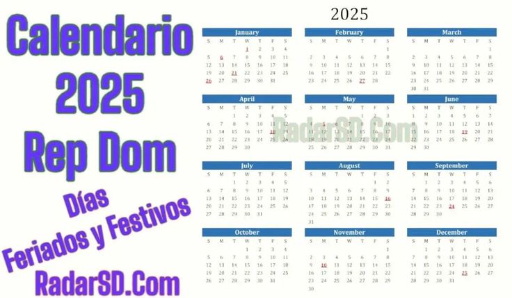 Calendario 2025 República Dominicana: Días feriados y festivos