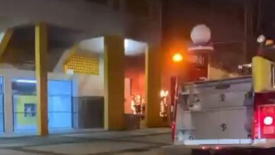 Se incendia el estadio de las aguilas cibaeñas